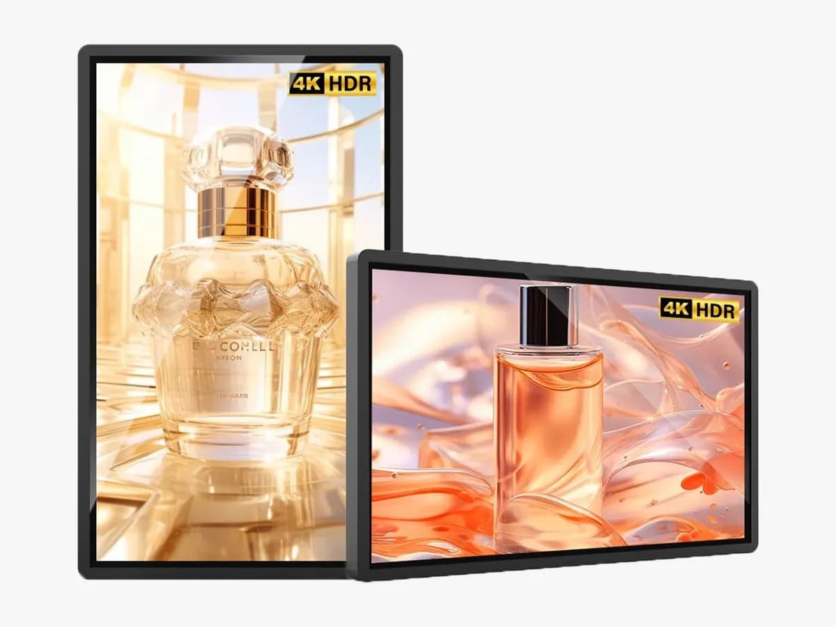 Display LCD da parete in verticale e in orizzontale