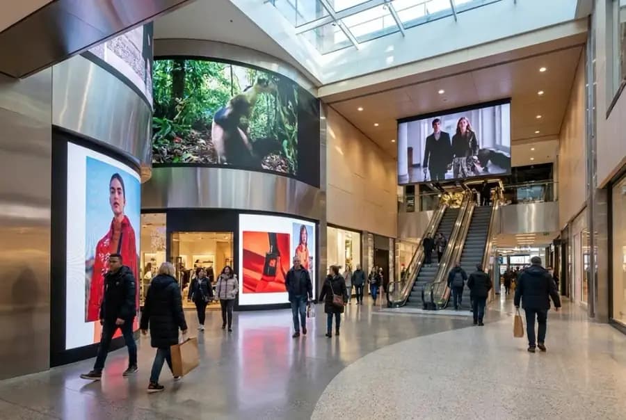 Ledwall a LED per interni in uno showroom